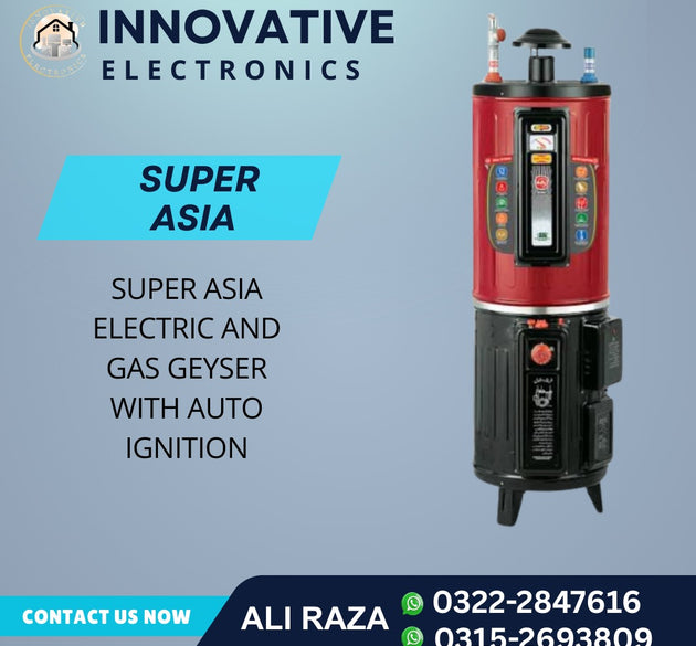 Super Asia Electric & Gas Geyser With Auto Ignition