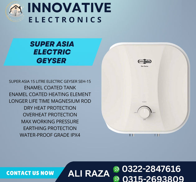 Super Asia 15 litre Electric Geyser SEH-15 Imported